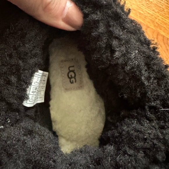 UGG Black Funkarra Cabin Boots with Fuzzy Trim - Picture 7 of 8
